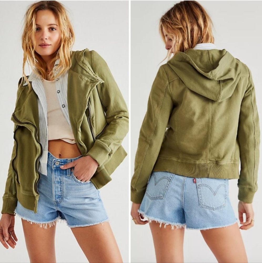 NWT! Free People Carmen Moto Hoodie/ Jacket XS